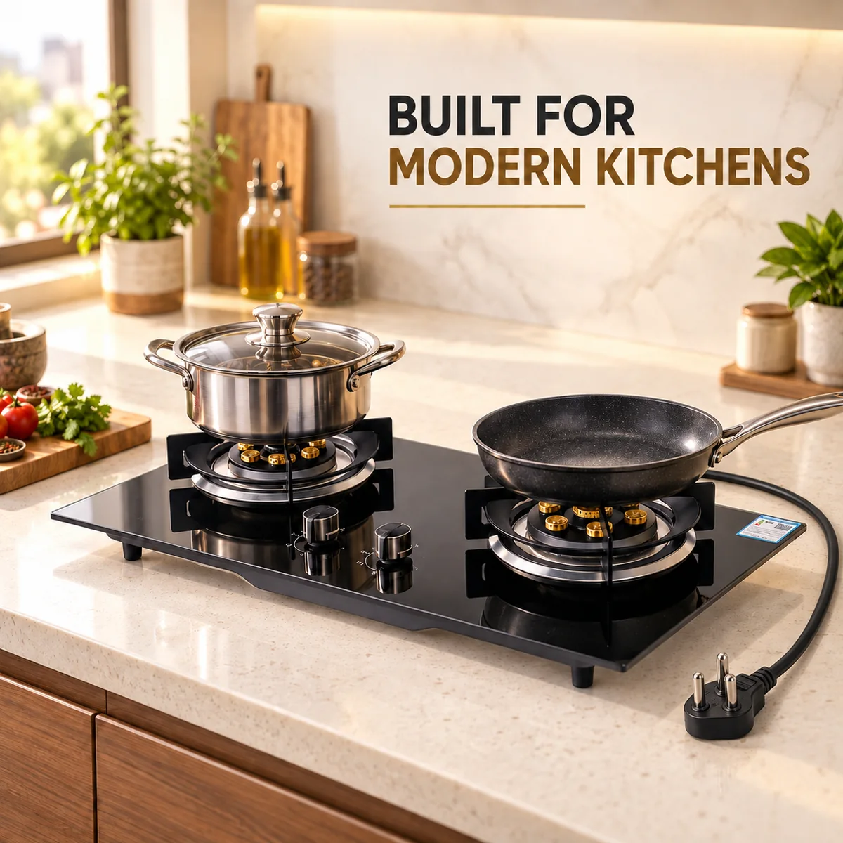 Two-Burner Electric Stove Built-In for Home